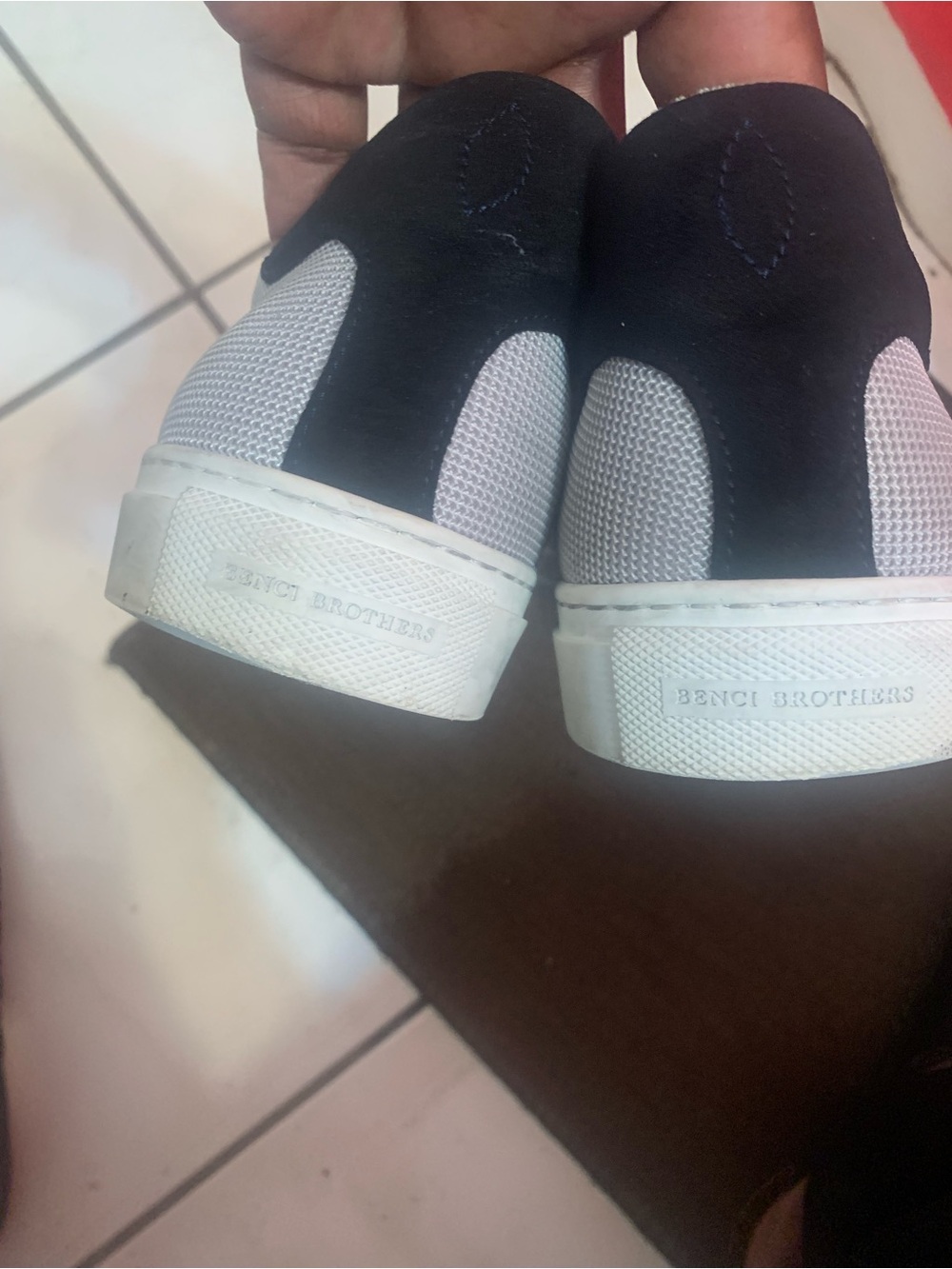 Benci Brothers Black & Gray Slip-On Sneakers